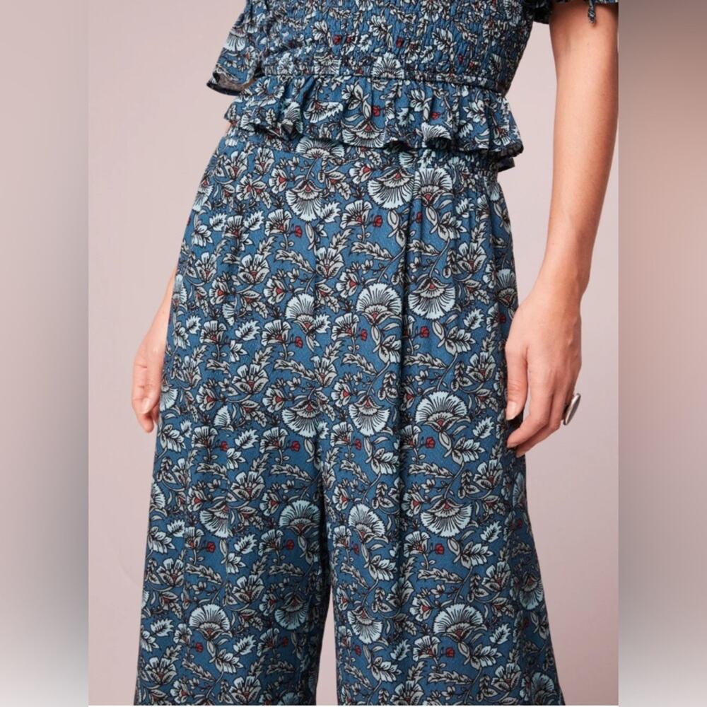 NWT Band of Gypsies Blue Floral Wide Leg Pants - Picture 3 of 8